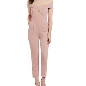Gianni Bini Blush Pink Off The Shoulder Jumpsuit